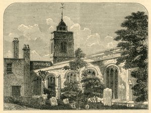The Church of Allhallows, Barking, vuonna 1750, c1872. tekijältä Unbekannt