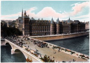 Conciergerie ja Pont Neuf, Pariisi, c1900 tekijältä Unbekannt