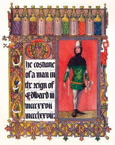 Miehen puku Edward III:n hallituskaudella, v. 1353 tekijältä Unbekannt