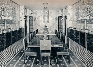 Stoclet Palacen ruokasali, Bryssel, Belgia, vuodelta 1914 tekijältä Unbekannt