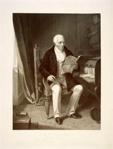 Wellingtonin herttua lukee lähetyksiä kotonaan Apsley Housessa Lontoossa, 1846 tekijältä Unbekannt