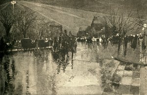Sähkövalo Madison Squarella, New Yorkissa, pilvisenä iltana, 1882. tekijältä Unbekannt