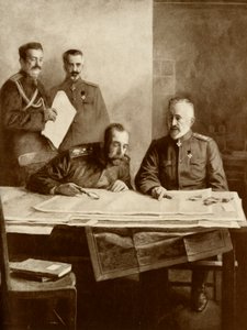 "Venäjän keisari suurruhtinas Nikolauksen kanssa rintamalla", 1916. tekijältä Unbekannt