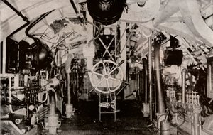 Hollannin sukellusveneen konehuone, c1916 tekijältä Unbekannt