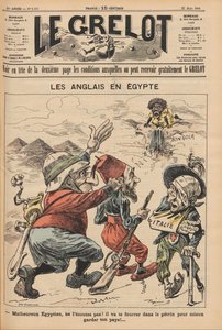 Englantilaiset Egyptissä. Karikatyyri Le Grelotista, 22. maaliskuuta 1896, 1896. tekijältä Unbekannt