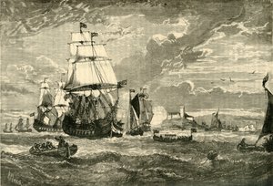 Itä-Intian yhtiön ensimmäinen laivasto lähti Woolwichista, 1601, 1890. tekijältä Unbekannt