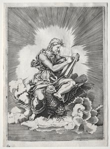 Neljä evankelistaa: St. John, n. 1518. tekijältä Unbekannt