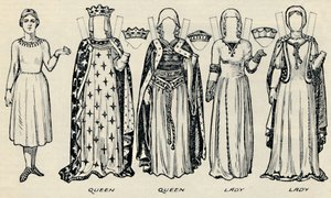 Brittiläisten pukujen galleria: Mitä miehet ja naiset käyttivät Henry III:n aikaan, n. 1934 tekijältä Unbekannt