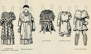Historiallisten pukujen galleria: Richard I:n päivinä käytetyt mekot, c1934 tekijältä Unbekannt