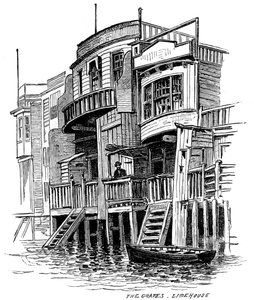 Grapes-pubi, Limehouse, Lontoo, 1887 tekijältä Unbekannt