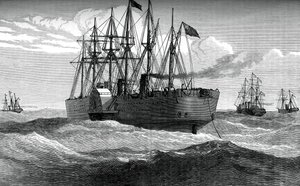 The Great Eastern pelaa Atlantin lennätinkaapelia, c1865, c1880 tekijältä Unbekannt