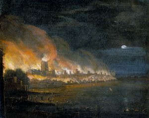 Lontoon suuri palo, 1666, n. 1666 tekijältä Unbekannt