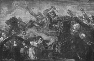 Vartijat lataamassa aseita Kassassinissa, vuodelta 1882 tekijältä Unbekannt