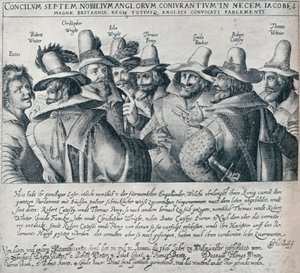Ruutijuonen salaliittolaiset ja heidän palvelijansa Bates, 1605, 1901 tekijältä Unbekannt