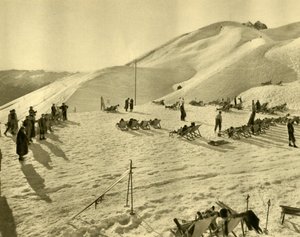 Hafelekarbahnin hiihtohissi, Innsbruck, Tiroli, Itävalta, vuodelta 1935. tekijältä Unbekannt