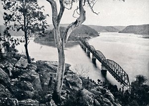 Hawkesbury-joki ja silta, 1900. tekijältä Unbekannt