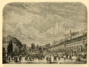 Puutarhapuutarha ja näyttelyrakennus, n. 1876. tekijältä Unbekannt