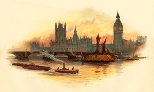 Parlamenttitalo, Westminster, Lontoo, 1890. tekijältä Unbekannt