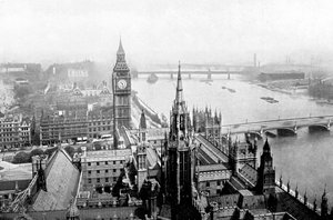 Parlamenttitalo Victoria Towerista nähtynä, Westminster, Lontoo, 1905 tekijältä Unbekannt