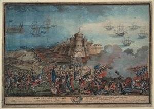 Venäjän keisarillinen armeija ennen Turkin Ochakovin satamaa, 1790 tekijältä Unbekannt