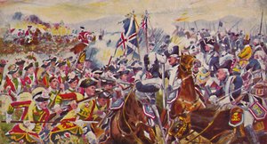 Kings Own Yorkshiren kevyt jalkaväki. Battle in the Rosefields At Minden, 1759, 1939 tekijältä Unbekannt