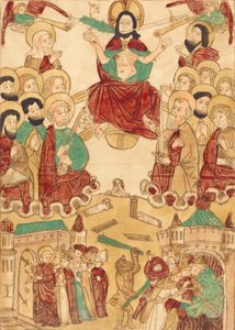 Viimeinen tuomio apostolien kanssa, n. 1460. tekijältä Unbekannt