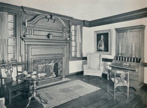 Francis Corbinin talon olohuone Edentonissa, rakennettu vuonna 1758, 1930 tekijältä Unbekannt