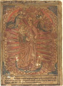 Madonna ja lapsi rosarissa, n. 1490. tekijältä Unbekannt
