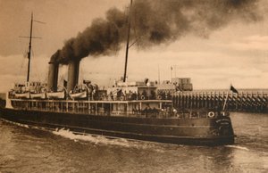 Antwerpenin posti-höyrylaivakaupunki, vuodelta 1928 tekijältä Unbekannt