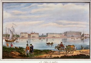 Marmoripalatsi ja Neva-ranta, Pietari, Venäjä, 1822 tekijältä Unbekannt