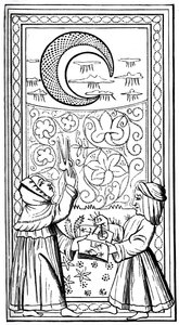Kuu, tarot-kortti, 1300-luku, 1870 tekijältä Unbekannt