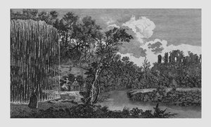Kivettynyt tai pudottava kaivo ja Knaresbroughin linnan rauniot Yorkshiressa, 1771. tekijältä Unbekannt