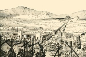 Pireus pitkillä muureilla, kunnostettu, 1890. tekijältä Unbekannt
