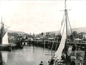 Hobartin satama, Tasmania, Australia, 1895. tekijältä Unbekannt