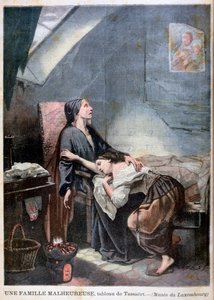 Köyhyyden vaivaama perhe tai itsemurha, 1849, 1897 tekijältä Unbekannt