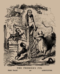 Pääministerin korjaus. Free Trade and Agriculture Peel between Free Trade and Protection, huhtikuu 1845. tekijältä Unbekannt