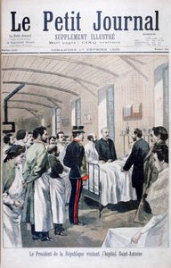 Tasavallan presidentti Felix Faure vierailemassa Saint-Antoinen sairaalassa Pariisissa, 1895 tekijältä Unbekannt