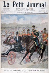 Ranskan tasavallan presidentti arvioi joukkoja, Krasnoje Selo, Venäjä, 1902 tekijältä Unbekannt