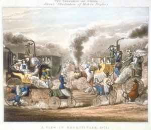 Steamin edistyminen. Näkymä Regents Parkissa, 1831, 1828 tekijältä Unbekannt