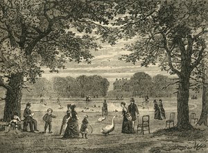 Pyöreä lampi, Kensington Gardens, 1876. tekijältä Unbekannt