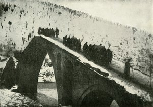 Serbian armeijan yleisesikunta vetäytymässä Albanian läpi, 1919. tekijältä Unbekannt