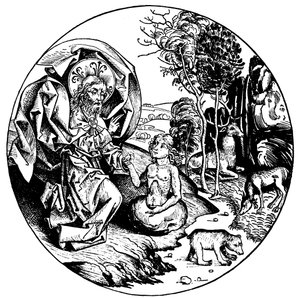 Kuudes luomispäivä, 1493 tekijältä Unbekannt