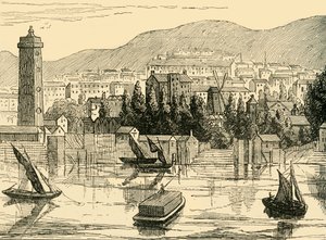 Thamesin eteläpuoli, otettu Adelphi Terracelta, 1770, n. 1878. tekijältä Unbekannt