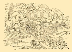 Espanjalaiset vangitsevat Antwerpenin pitkässä taistelussaan hollantilaisten kanssa, 1576, n. 1930. tekijältä Unbekannt