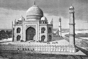 Taj Mahal, Agra, Intia, 1895 tekijältä Unbekannt