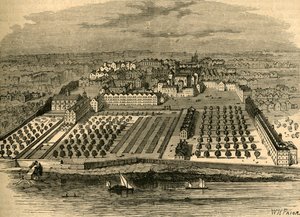 Temppeli vuonna 1671. Vanhasta lintuperspektiivistä sisätemppelissä, 1897. tekijältä Unbekannt
