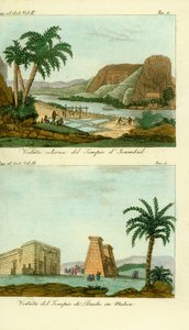 Ramses II:n temppeli Abu Simbelissä (Isambul), Nubia, ja Thothin temppeli Dakkassa, Nubiassa tekijältä Unbekannt