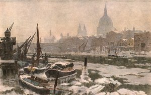 The Thames: An Severe Winter, c1900. tekijältä Unbekannt