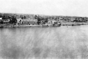 Tigris-joki 31. brittiläisestä yleissairaalasta, Bagdad, Mesopotamia, ensimmäinen maailmansota, 1918 tekijältä Unbekannt
