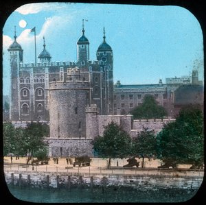 Lontoon Tower yöllä, 1800-luvun lopulla tai 1900-luvun alussa tekijältä Unbekannt